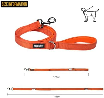 OneTigris No-Pull Dog Leash with Handle for Medium Large Dogs (Orange, 6FT) - Image 2