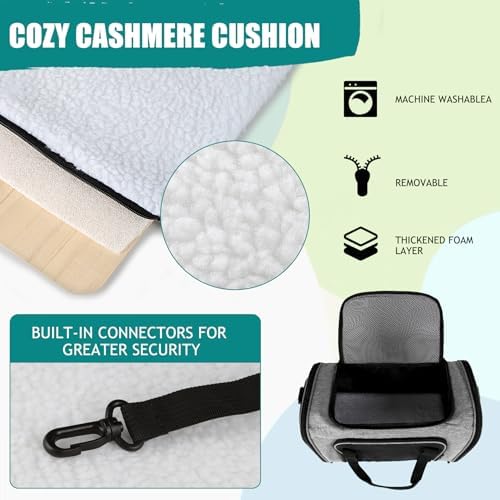 Top tasta Dog Cat Carrier Pet Carriers for Small Medium Large Cats Dogs Carrier Soft Sided Small Puppy Dog Carrier Portable Foldable Airline Approved Dog Cat Travel Carrier Grey Black M - Image 4