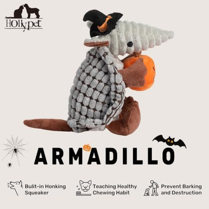 Hollypet Armadillo Squeaky Puppy Dog Toys for Small Medium Dogs, Halloween - Image 4