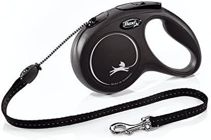 FLEXI® Classic Cord Retractable Dog Leash, Medium, 16 ft - Black by Flexi