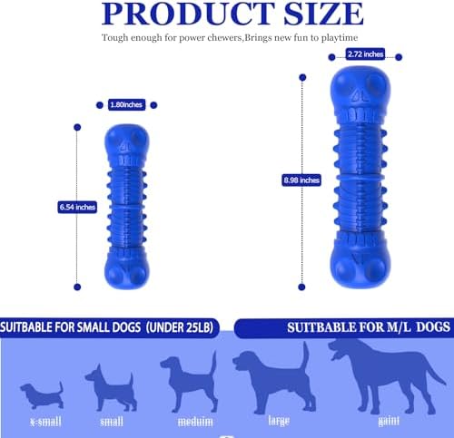 ZIKATON Dog Squeaky Toys for Aggressive Chewers, Durable Chew Toys for Large Medium Breed Dog, Tough Dogs Toys with Natural Rubber - Image 6