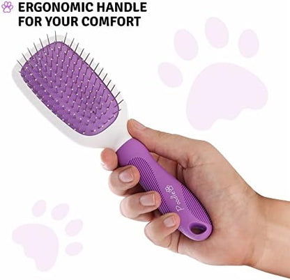 Pet Grooming Brush - Fur Detangling Pins & Coat Smoothing Slicker Bristles, Two-Sided Design for Dogs, Cats & Other Animals - Image 6