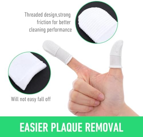 YUIANLB 30 Pcs Pet Dental Care Kit Finger Toothbrush Oral Cleaning Wipes Soft Washable Fabric Freshens Breath Reduces Plaque Tartar Complete Oral Hygiene Set for Puppies Kittens at Home - Image 3