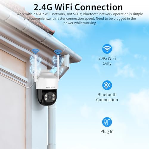 VSTARCAM Outdoor Waterproof PT Network Camera, 1080P Wired Cameras for Home Secuirty Camera with Bluetooth Connection, Color Night Vision, Motion Detection & Tracking,Light & Siren Alarm, SD/Cloud 03 - Image 7