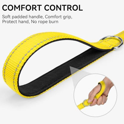 Joytale Reflective Dog Leash for Medium & Large Dogs, 5 FT x 1", Yellow - Image 3