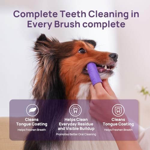 HICC PET Dog Finger Toothbrush, Dual-Sided Soft Silicone, 4-Pack - Image 2