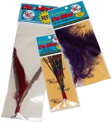 The Da Bird Super Pack (Includes 1 Da Bird Original 36" Single Pole Cat Toy, Feather Refill, Sparkly Attachment, Kitty Puff Attachment & Peacock Feather)