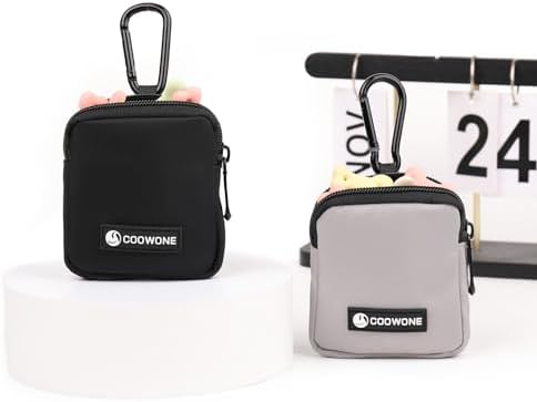 2 PCS Waterproof Small Dog Treat Bag for Leash, Hands Free Dog Walking Bag with Carabiner, Dog Poop Bag Holder for Pet Puppy Travel or Outdoor Use, Zipper Closure to Avoid Spilling - Image 4