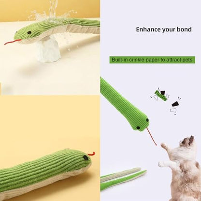 Interactive Catnip Snake Toy, Crinkle Plush Teaser for Cats & Small Dogs - Image 6
