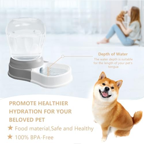 STALTWO 1 Gallon Automatic Gravity Dog Water Dispenser, BPA-Free, Grey - Image 6