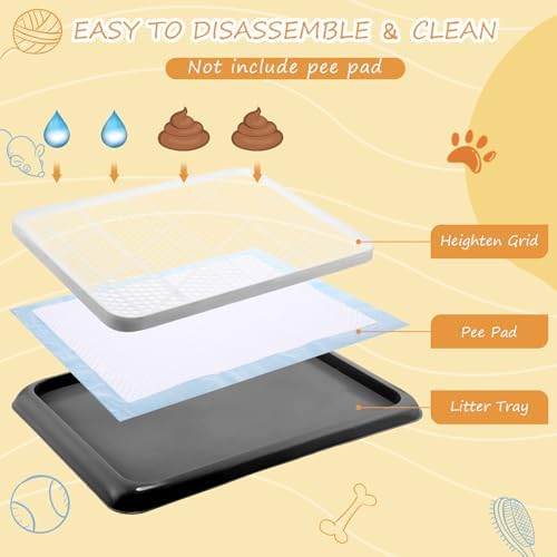 Mifoci Dog Pee Pad Holder Potty Tray Portable Dog Litter Box Toilet Training for Indoor Outdoor Small Medium Large Pet Puppy(Black,19.69 x 14.17 Inches,1 Pcs) - Image 4