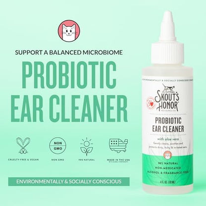 SKOUT'S HONOR Probiotic Cat Ear Cleaner, 4 oz - Image 2