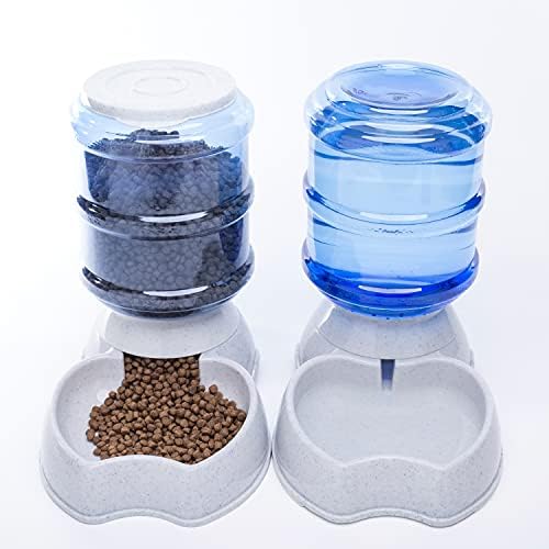 Pet Feeder and Water Food Dispenser Automatic Water Bowl for Dogs Cats, BPA-Free, Gravity Refill, Self Feeding for Small Medium Pets Puppy Kitten Rabbit - 1 Gallon 3.8L (Waterer + Feeder) - Image 2