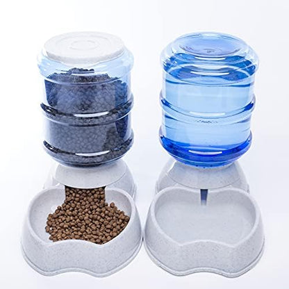 Pet Feeder and Water Food Dispenser Automatic Water Bowl for Dogs Cats, BPA-Free, Gravity Refill, Self Feeding for Small Medium Pets Puppy Kitten Rabbit - 1 Gallon 3.8L (Waterer + Feeder) - Image 2