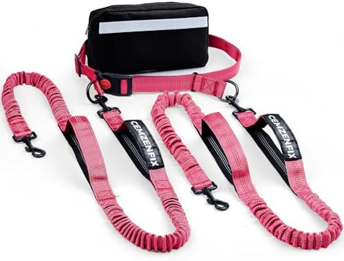Hands Free Dog Leash for 2 Dogs, Waist Leash with Dual Bungee by Unknown
