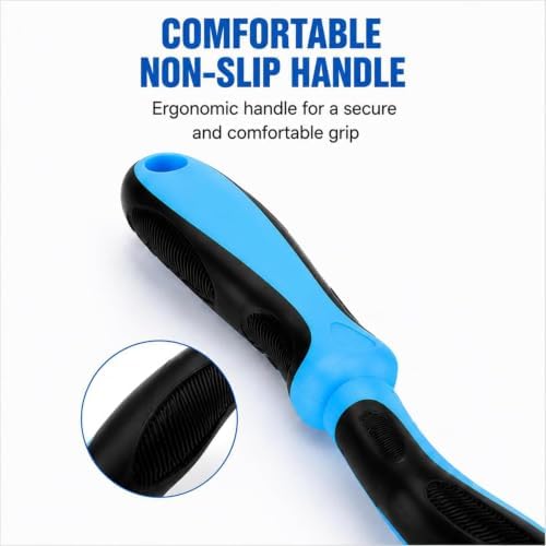 Dematting Comb for Dogs and Cats, Undercoat Pet Brush for Long Hair, Deshedding Brush for Dog Removes Tangles Knots and Loose Fur, 2-In-1 Double Tooth Comb Undercoat Rake Dog Brush - Image 7