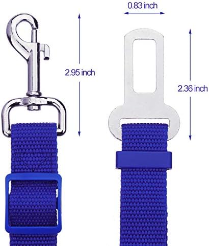 Elisel Elisel 2 Packs Adjustable Length Pet Dog Cat car seat Belt Pet seat Belt Pet Accessories for Dogs Cats and Pets (Blue) - Image 2