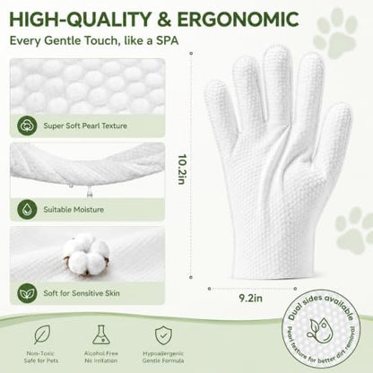 GLADFRESIT Pet Grooming Glove Wipes for Dogs & Cats, 90g, 20 Pcs - Image 4
