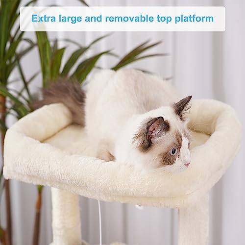 Hey-brother Cat Tree Tower with Large Bed, Hammocks, Scratcher, MPJ006SM - Image 4