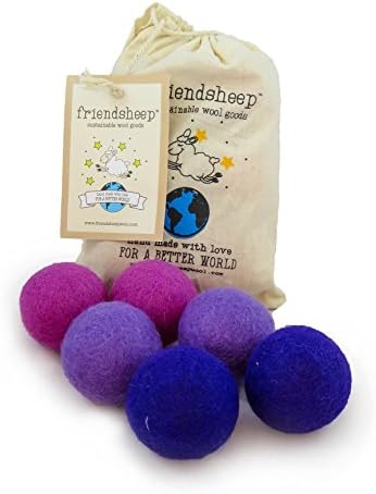 Friendsheep Eco Wool Pet Toy Ball - Cat, Ferret, Small Dog - Fair Trade, Handmade in Nepal, Eco-Friendly - 100% Wool, 6-Pack (Balls x6, Purple Rain) by Friendsheep
