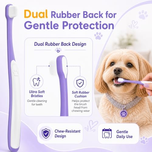 Small Dog Toothbrush, Mini Head, Soft Bristles, Under 30 lbs - Image 4