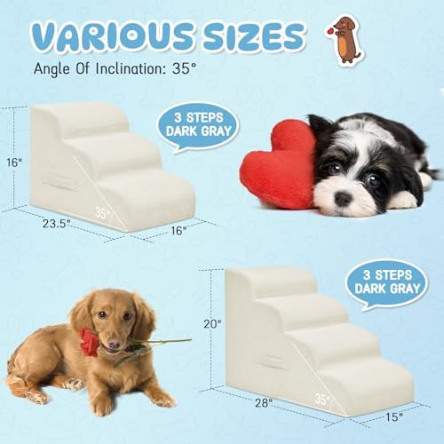 Mesa Lemon 3 Step Dog Stairs Pet Ramp for High Beds, Sofas and Cars - Image 5