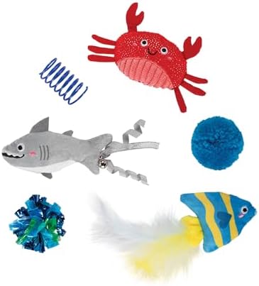 Fringe Studio 6PCS Multipack Cat Toy Set Water You Waiting for?, Pet Shop Collection (610022) by FringeStudio