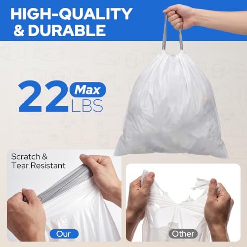 Self Cleaning Litter Box Bags – 4 Rolls (80 Count) Drawstring Liners for Automatic Litter Box, Heavy Duty Leak-Proof, 24.8"x12.6" Fits Most Automatic Waste Drawers - Image 4