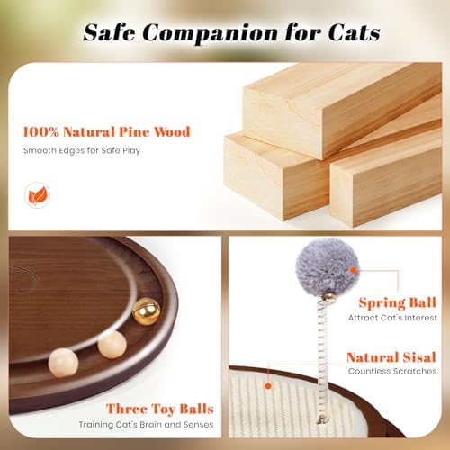 Cat Scratcher Toys Natural Sisal Pad Kitten Interactive Ball Track - Image 5