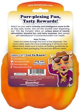 Meowijuana Knock 'n' Nibble Fall Pumpkin Treat-Dispensing Cat Toy - Image 6