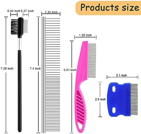 10 Pack Flea Comb for Dogs Cats, Stainless Steel Grooming Combs - Image 2