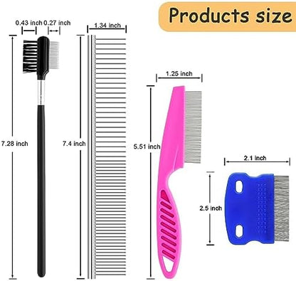 10 Pack Flea Comb for Dogs Cats, Stainless Steel Grooming Combs - Image 2