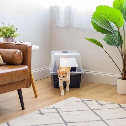 IRIS USA Large Front Door Cat Litter Box, Walk-in Entry, Navy - Image 5