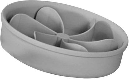 Angoily Pet Slow Feeder Bowl Silicone Dog Food Dish for Indoor Use Non-Slip Base Easy to Clean for Puppies and Dogs Grey