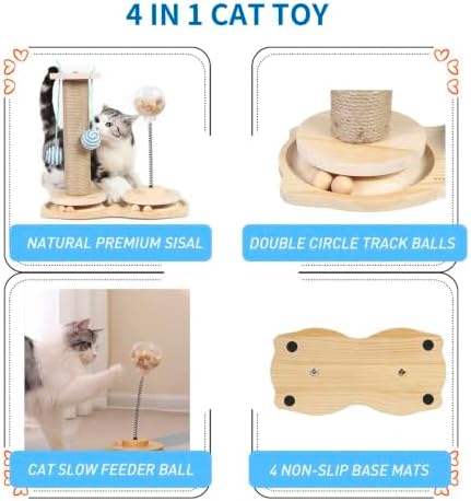 Marchul Cat Ball Toy with Treat Ball, KittenTreat Dispenser Toy with Roller Track Catnip Balls - Image 2
