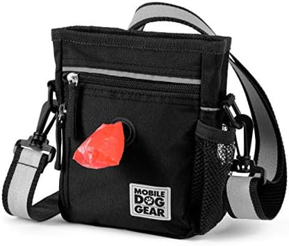 Mobile Dog Gear Dog Walking Fanny Pack (6"x7", Black) - Dog Training Treat Pouch with Poop Bag Dispenser & Bags, 2 Reflective Wrist Straps, Adjustable Shoulder Strap, Flashlight, Water Bottle Pocket - Image 4