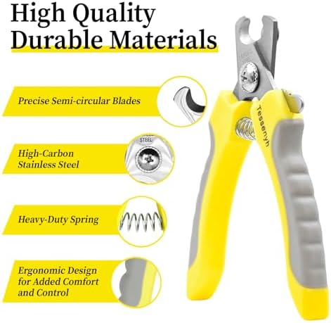 Professional Dog Nail Trimmers, Dog Nail Clippers for Small & Medium Dogs, Cats, and Pets, with Safety Lock and Protective Guard, 5.1 Inches - Image 2