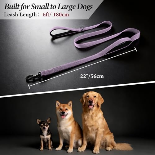 Double Handle Dog Leash, 6 FT Reflective, for Medium Large Dogs - Image 7