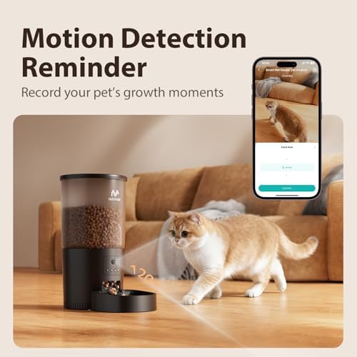 IMIPAW 5L Automatic Cat Feeder with Camera - AI Pet Recognition & Recording, Night Vision, 5G WiFi APP Remote Control, Two-Way Audio & Desiccant Bag, Timed Programmable Food Dispenser for Small Pets - Image 2