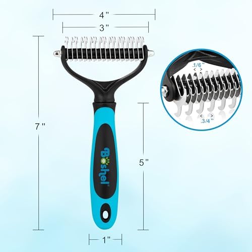 BOSHEL Dematting Comb for Dogs, Undercoat Rake, Cat Deshedding Tool, Dematting Brush for Pets - Image 4