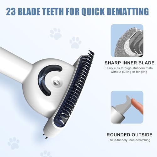 Double-Sided Pet Deshedding Dematting Comb, Steam Brush with 2 Spray Levels - Image 3