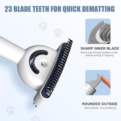 Double-Sided Pet Deshedding Dematting Comb, Steam Brush with 2 Spray Levels - Image 3