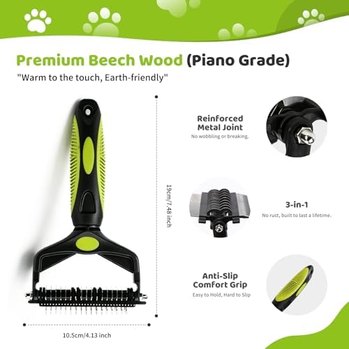 3-in-1 Cat Brush for Long Hair Cats, Dematting & Deshedding Tool - Image 2