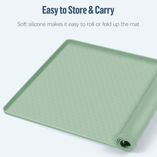 Pee Pad Holder for Dogs 51''x25.6'' Silicone Puppy Pee Pad Tray, Green - Image 6