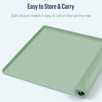 Pee Pad Holder for Dogs 51''x25.6'' Silicone Puppy Pee Pad Tray, Green - Image 6