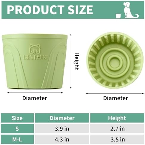 Dog Lick Bowl - Anxiety Relief Slow Feeder Lick Mat, Treat Dispenser, Non-Slip Enrichment Toy for Small, Medium and Large Breeds, BPA Free Silicone (Green, S) - Image 6