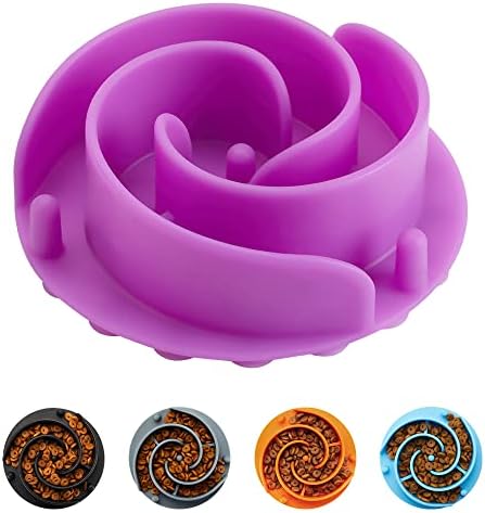 Slow Feeder Dog Bowls Insert, Animire Soft Silicone Slow Eating Dog Food Bowl for Small, Medium and Large Dogs, Compatible with Regular and Elevated Bowls by Animire