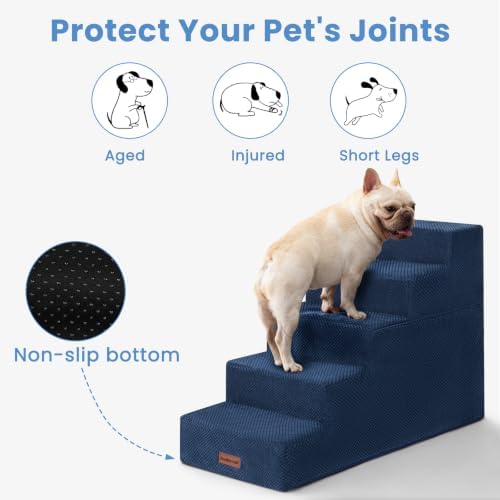 Aodisman Dog Stairs for High Beds 22.6" H, 5-Step Pet Steps for Small Dogs - Image 5