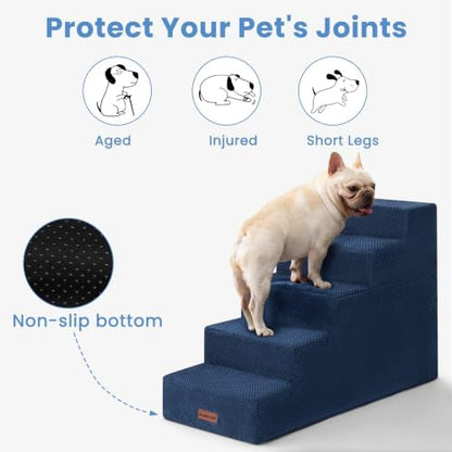 Aodisman Dog Stairs for High Beds 22.6" H, 5-Step Pet Steps for Small Dogs - Image 5