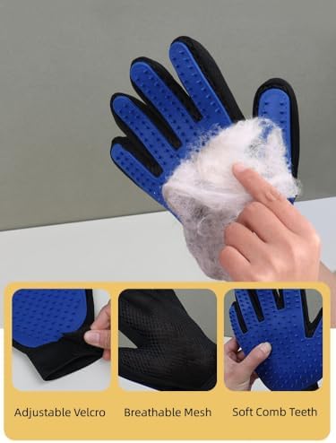 TSINGS Pet Grooming Tools 8-Piece Kit with Hair Comb, Steel Comb, Nail Clipper, File, Hair Clipper, Toothbrush, Bowl and Hair Removal Gloves - Image 5